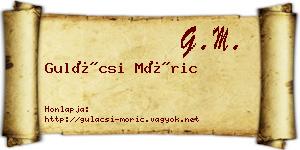 Gulácsi Móric névjegykártya